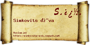 Simkovits Éva névjegykártya